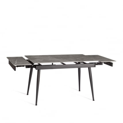 Стол обеденный Lord Grey/Лорд Грей столешница керамика (глянцевая) / опоры металл, серый/черный, (120+30+30)x80x75 см_4