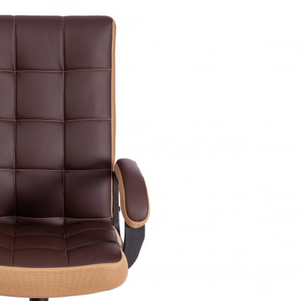 Кресло TRENDY (22) кож/зам/ткань, коричневый/бронзовый, 36-36/21_5