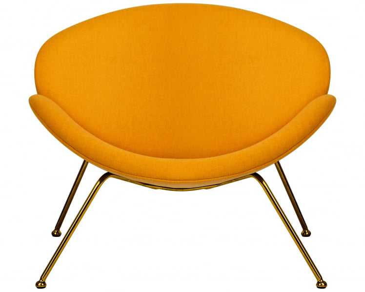 Кресло дизайнерское DOBRIN EMILY (желтая ткань AF13, золотое основание)_5