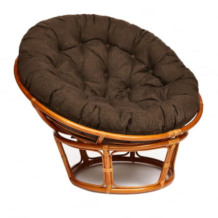 Кресло PAPASAN 23/01 W /с подушкой/ диаметр подушки 125 см, 115х101х104 см, Cognac (коньяк), ткань Коричневый, 3М7-147_0