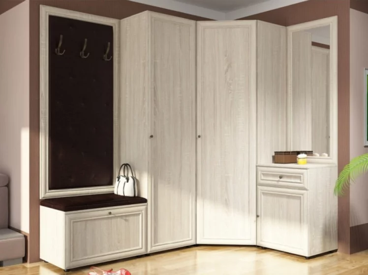 Комплект мебели для прихожей Оскар-7 (А) Модена №4 Дуб сонома светлый Крем_0