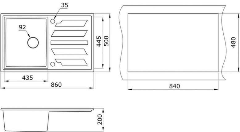 Кухонная мойка GRANULA 8601 Пирит_2