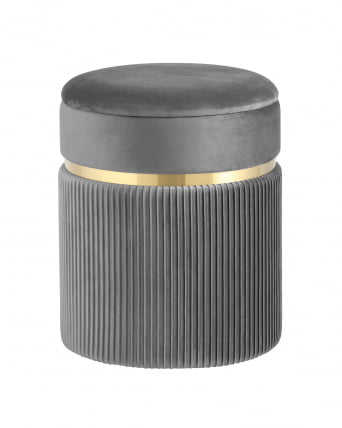 Пуф Миранда с ящиком велюр Серый_0