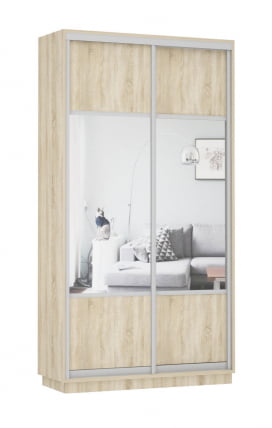 Шкаф-купе двухдверный Экспресс Дуо Комби 1200х2400h Дуб сонома_0