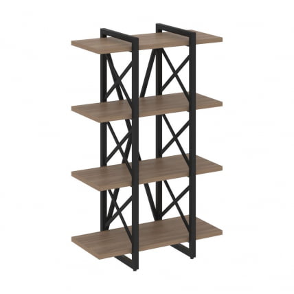 Стеллаж на регулируемых опорах - 4 полки LOFT VR.L-MST.O-4.4V Металл черный Дуб Аризона_0