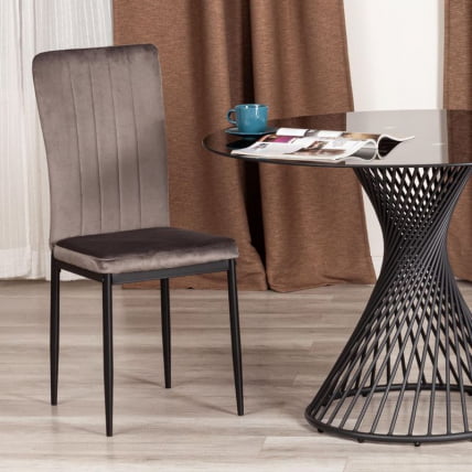 Стул VERTER (mod. 37-1) металл, вельвет, 47,8 х 41,5 х 97 см, Dark grey (темно-серый) HLR24 / черный_10