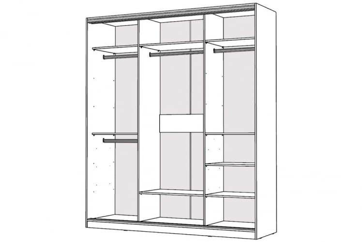 Шкаф-купе 2-х дверный Виктория 2000х584х2300, Белый 20ДЗДЗ-ПШШШ-Б 310-1463_1