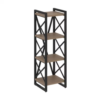 Стеллаж на регулируемых опорах - 4 полки LOFT VR.L-MST.O-4.4 Металл черный Дуб Аризона_0
