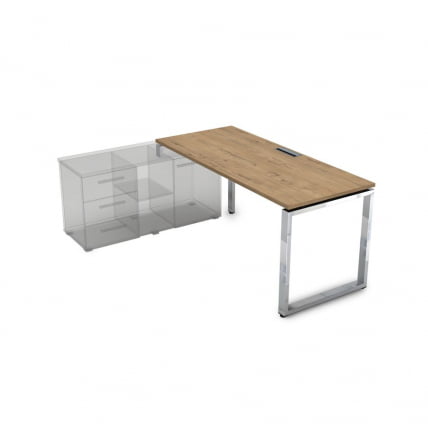 Стол рабочий, прямолинейный три опоры, левый GLOSS LINE НСТЛ-О.995 Teakwood_0