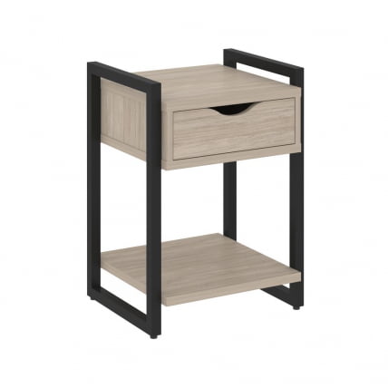 Тумба на регулируемых опорах с ящиком и полкой LOFT VR.L-T1.O Металл черный Дуб Аттик_0