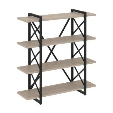 Стеллаж на регулируемых опорах - 4 полки LOFT VR.L-MST.O-4.8V Металл черный Дуб Аттик_0