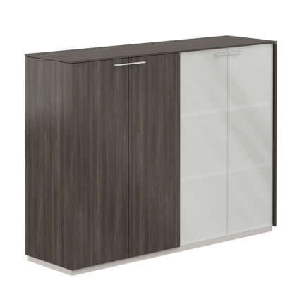 Шкаф средний двойной Atlas NZ-0305+NZ-0335.GS.BT.GLM Серый камень Бренсон Трюфель_0