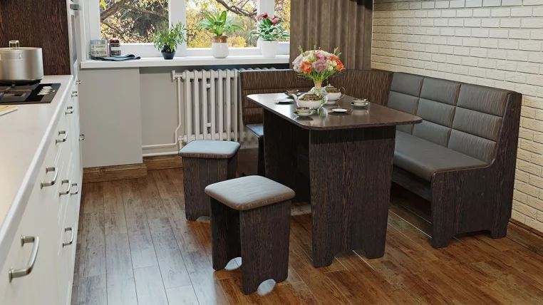 Кухонный уголок Техас Исп.2 Венге/Кашемир коричневый_2