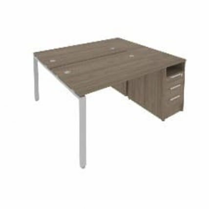 Рабочая станция с опорной тумбой Metal System Б.РС-СТП-2.2 Вяз/Серый_0