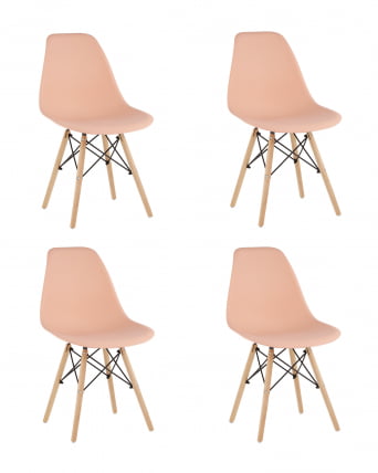 Стул Eames Style DSW персиковый 4 шт. комплект (разборный каркас)_0