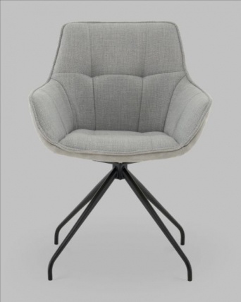 Кресло вращающееся Кимберли рогожка/замша серый_1