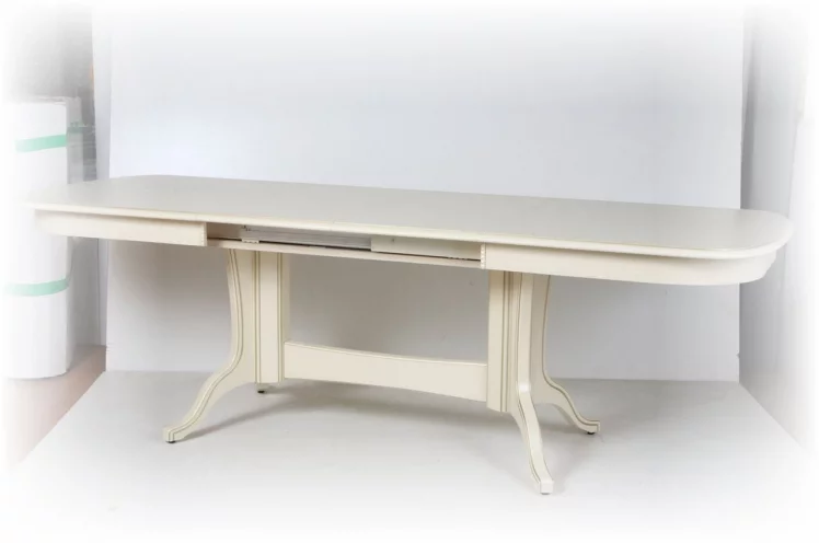 Стол обеденный раскладной Лира-3 (1,6м) тон 2М с золотой патиной_3