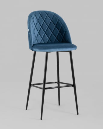 Стул барный Марсель Б велюр Пыльно-синий_1
