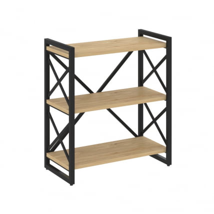 Стеллаж на регулируемых опорах - 3 полки LOFT VR.L-MST.O-3.8 Металл черный Тиквуд светлый_0