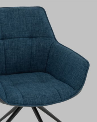 Кресло вращающееся Кимберли рогожка/замша синий_6