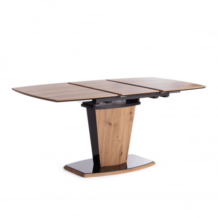 Стол FANCY МДФ HPL/стекло, 120-160х85х75 см, Дуб артисан/Черный_6