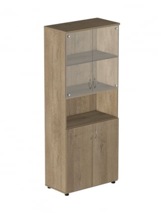 Шкаф для документов с прозрачными стеклами Р.Ш-4СБ Крафт золотой_0