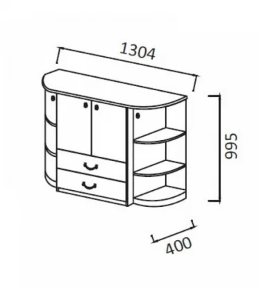 Комод Комодино-3 Дуб беленый Туя светлая_1