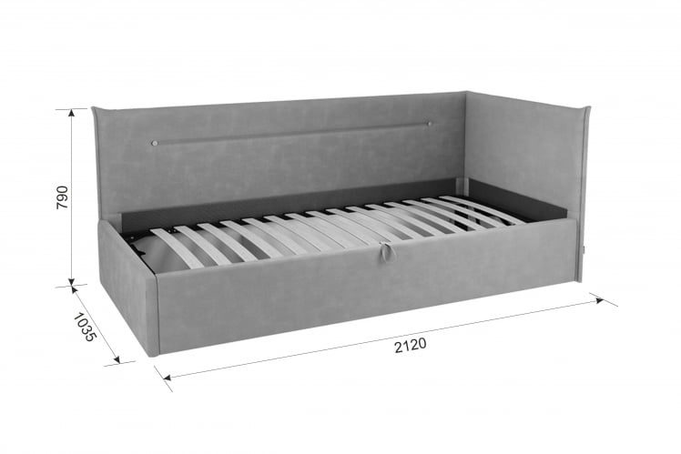 Кровать  0.9 Альба (Тахта) КМ.T-16 нежно-розовый (велюр)_7