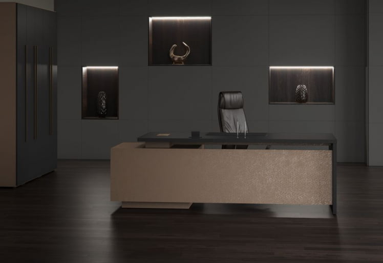 Кабинет руководителя VELION №2 Яшма черный Кобра_0