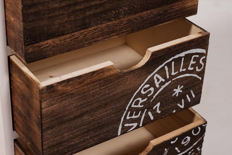 Тумба с 3 ящиками Secret De Maison VINTAGE  (mod. HX17-1103S) Коричневый/белый_1