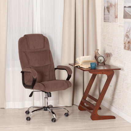 Кресло БЕРГАМО хром (22) флок , коричневый, 6 / BERGAMO_17