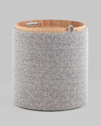 Пуф-столик с ящиком Хюгге S букле серый_6