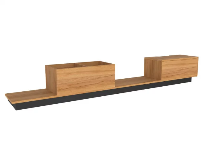 Тумба приставная Урбан ЛД 528.110.000 Дуб золотой/Чёрный_0