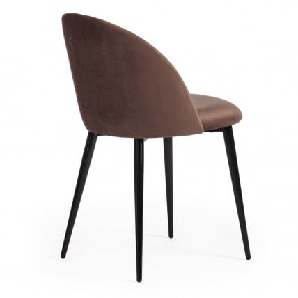 Стул МОНРО (мод. 710) ткань/металл, 56х51х80 см, высота до сиденья 47 см, коричневый баркхат 12/черный / MONRO (mod. barkhat_2