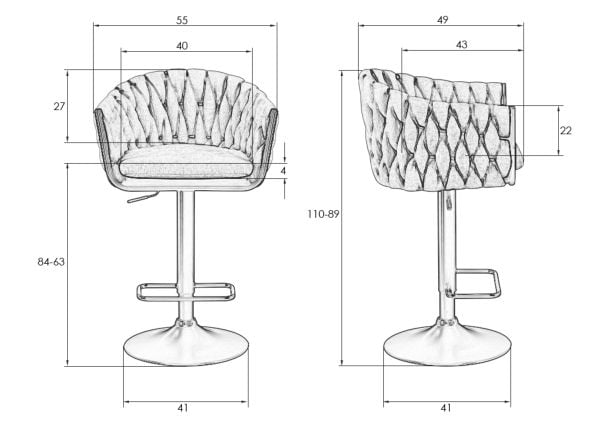 Стул барный ДОБРИН ЛЕОН (графитовая ткань (ЛАР-275-21)) 2 шт / DOBRIN LEON (LAR-275-21))_11
