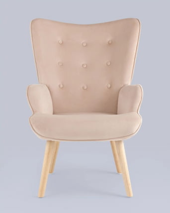 Кресло Хью велюр Бежевый_6