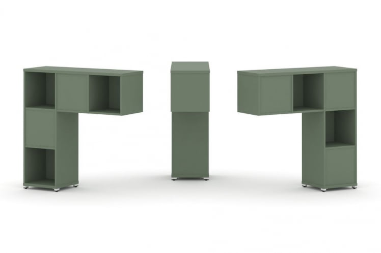 Надставка на стол низкая двухсторонняя + задняя стенка (5 шт.) CONCEPT CN.DNN-001 Кобо Белый металл_0