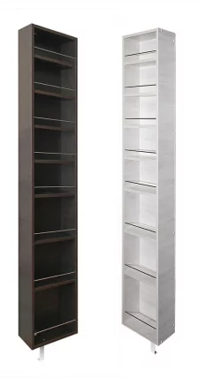 Поворотный шкаф в белом глянцевом стекле Лупо Шелф (правый) Венге_2