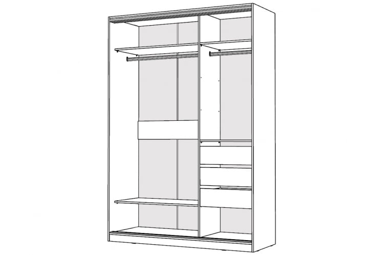 Шкаф-купе 2-х дверный Виктория 1600х584х2300, Белый 16ДЗДЗ-ШЯ-Б 310-463_1