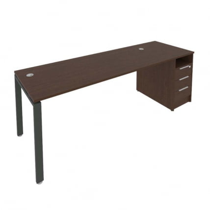 Рабочая станция с опорной тумбой Metal System Б.РС-СТП -1.5 Венге/Антрацит_0