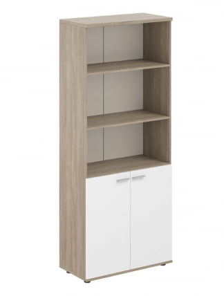 Шкаф высокий полуоткрытый Sigma SG.831.OD.WH Дуб темный Белый_0