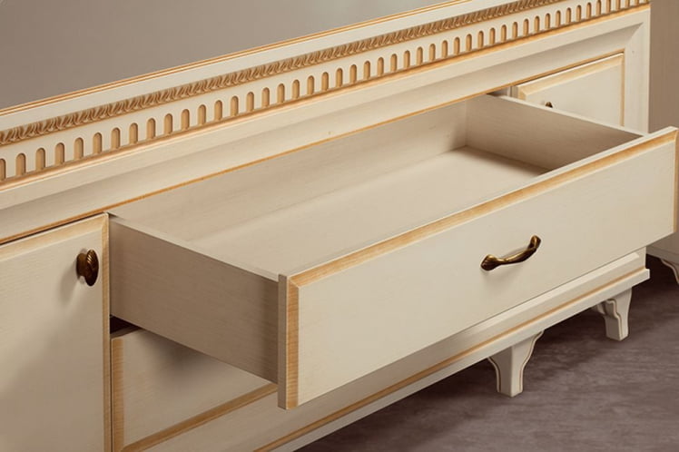 Комплект мебели для гостиной Марлен №8 Кремовый белый Патина_4