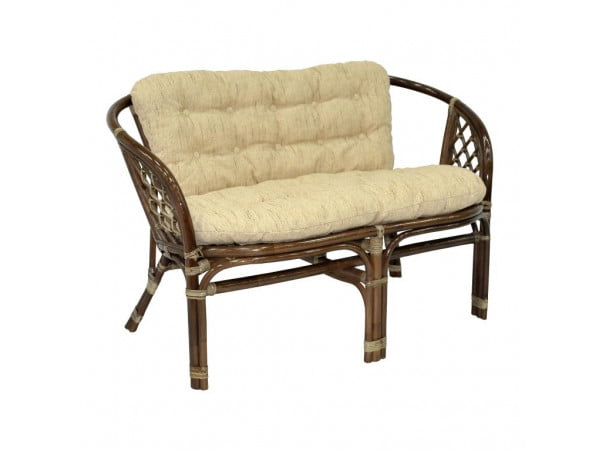 Диван Багама 2х местный, подушки светлые Bahama7 орех матовый_0