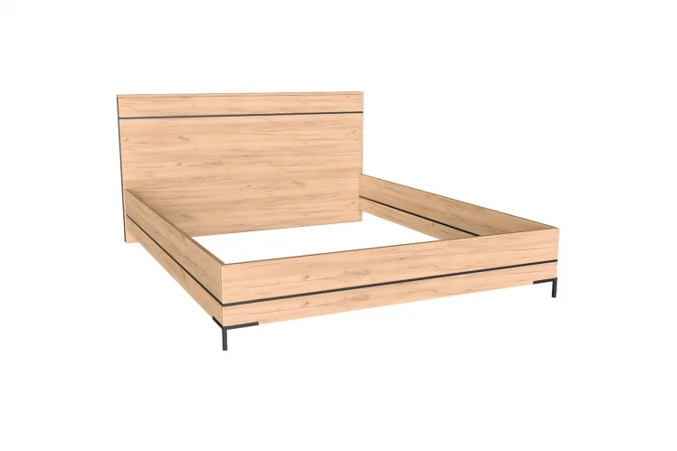 Кровать 1600 Норд ЛД.677.120.000 Дуб золотой/Чёрный_0