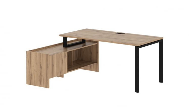 Стол с тумбой EDIS EUCT 17814 Дуб Денвер светлый Черный_0