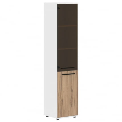 Шкаф-колонка комбинированная левая ЕДИС ЕХCС 42.2 Л Дуб Денвер светлый Черный Белый / EDIS EHCS L_0