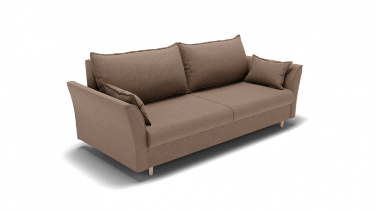 Диван Барселона-1 независимый пружинный блок (ЗР) Цвет фасада: Светло коричневый; Тип: Прямой; Материал фасада: Металл/Велюр_0