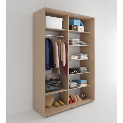 Шкаф-купе 2-х дверный Акцент-Дуэт КЛ 1400х600 Дуб молочный_1