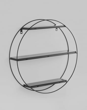 Полка Luna черная Черный мрамор_2