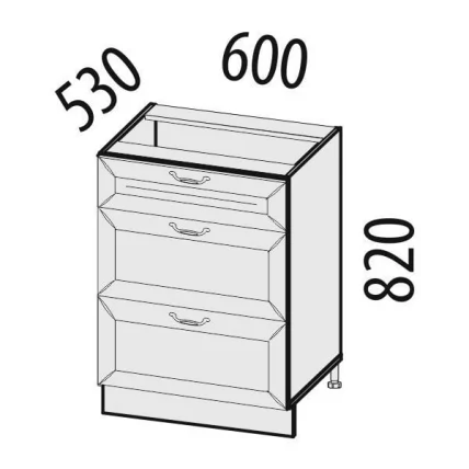 Стол кухонный (3 ящика с метабоксами) Оливия 72.66_1